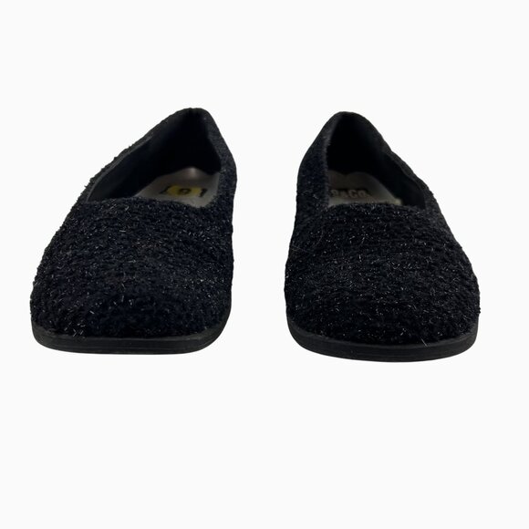 Womens 9M Witchy Black Fairy Shimmering Textured Rubber Soled Flats by 9 & Co. - Picture 7 of 12